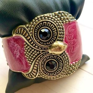 Beautiful Owl Hinged Cuff Bracelet # 1
